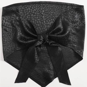 Satin Allover Print Tie Back Bandana Tube Top